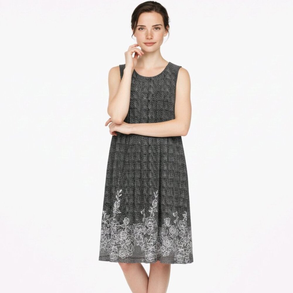 Perceptions Sleeveless Dot Print Dress
